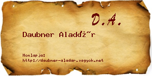 Daubner Aladár névjegykártya